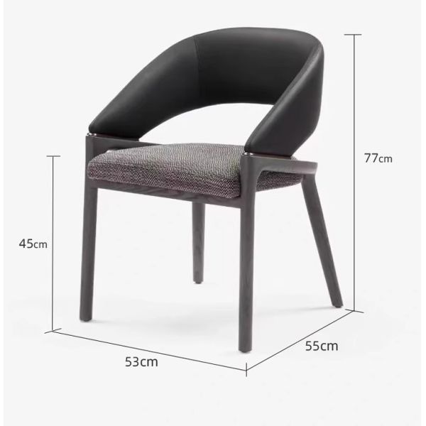 Nordic Solid Wood Dining Chair Home Hotel Department Restaurant Leather Negotiation Soft Chair