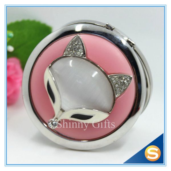 Shinny Gifts Creative Fox Design Makeup Mirror Fancy Convenience Pocket Mirror