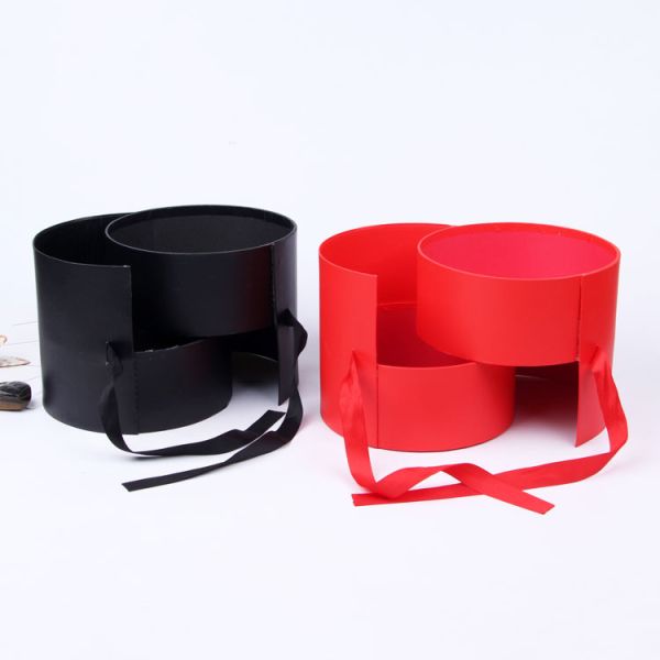 ISO14001 Round Cardboard Holiday Gift Box Packaging With Lids Ultralight