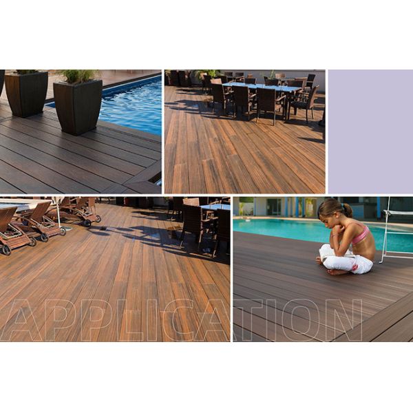 Зерно древесины 3D доск 2.2m Antisepsis террасы на открытом воздухе составное украшая