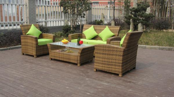 KD 4pcs cheap garden sofas outdoor rattan sofa as customized color