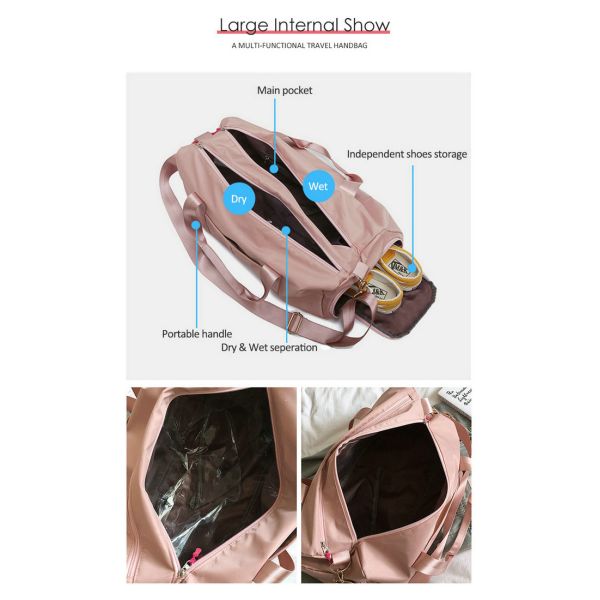 Ladies Canvas Large Fitness Sport Gym Duffle Bag