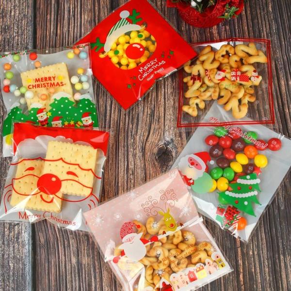 Wholesale high quality Printing opp self adhesive plastic bag for Christmas candy packing