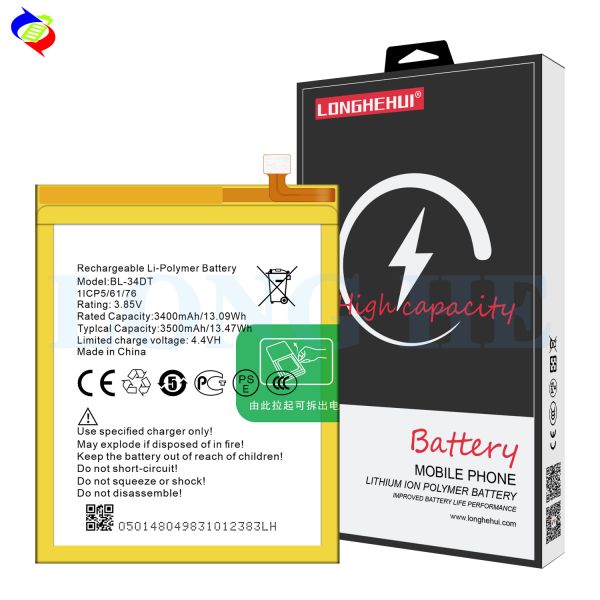 BL-34DT 3.85V 3500mAh Batería recargable para el Tecno Phantom 9 CC9 AB7 Camon 12 Pro