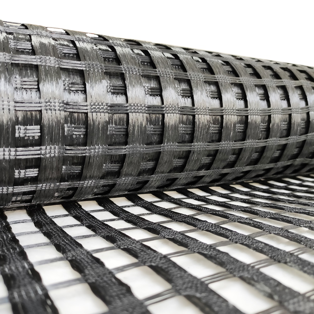 Aperture Size 50.8mm Woven Coated SBR/PVC Knitted BX PET Polyester Geogrid Soil Stabilty Foundation Reinforce