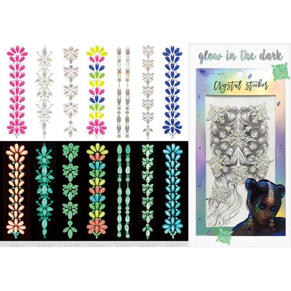 Customizable Design Dazzling Crystal Face Sticker For Body Decoration
