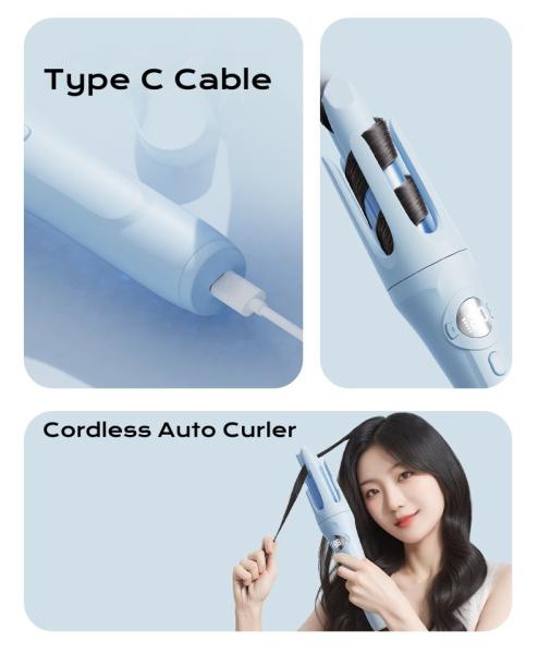 Portable Fast Heating Long-lasting Curls Hair Dryer Styler Cordless Curling Iron Titanium Flat Iron