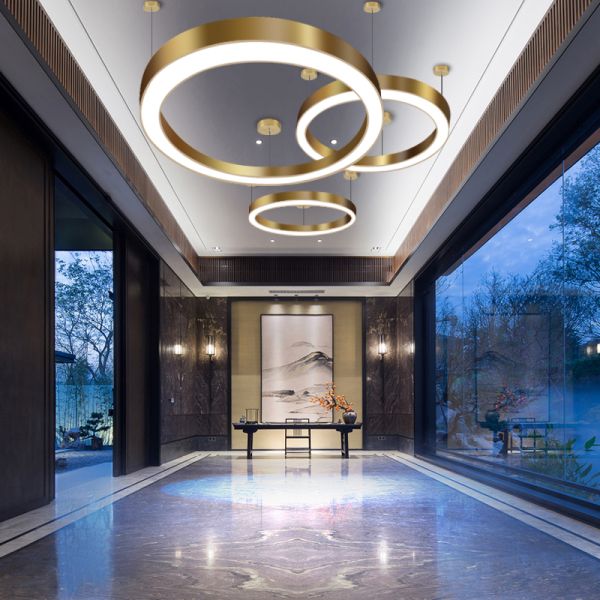 Света приведенные современного потолка аллуминум золота круглого привесные для гостиницы кухни проектируют освещение