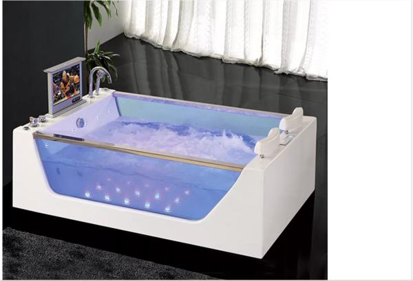 Banheiras compactas de cromoterapia Massagem Whirlpool Acrílico de borda fina