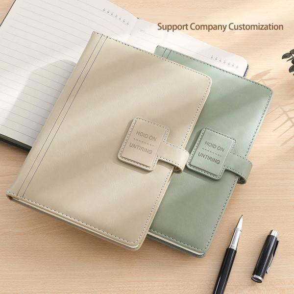 High End PU Leather Notebook Journal Set With Match Pen Brass Bookmarks