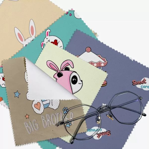 Custom Logo Sublimation Microfiber Blank Lens Cloth Sublimation Glasses Cleaning Cloth