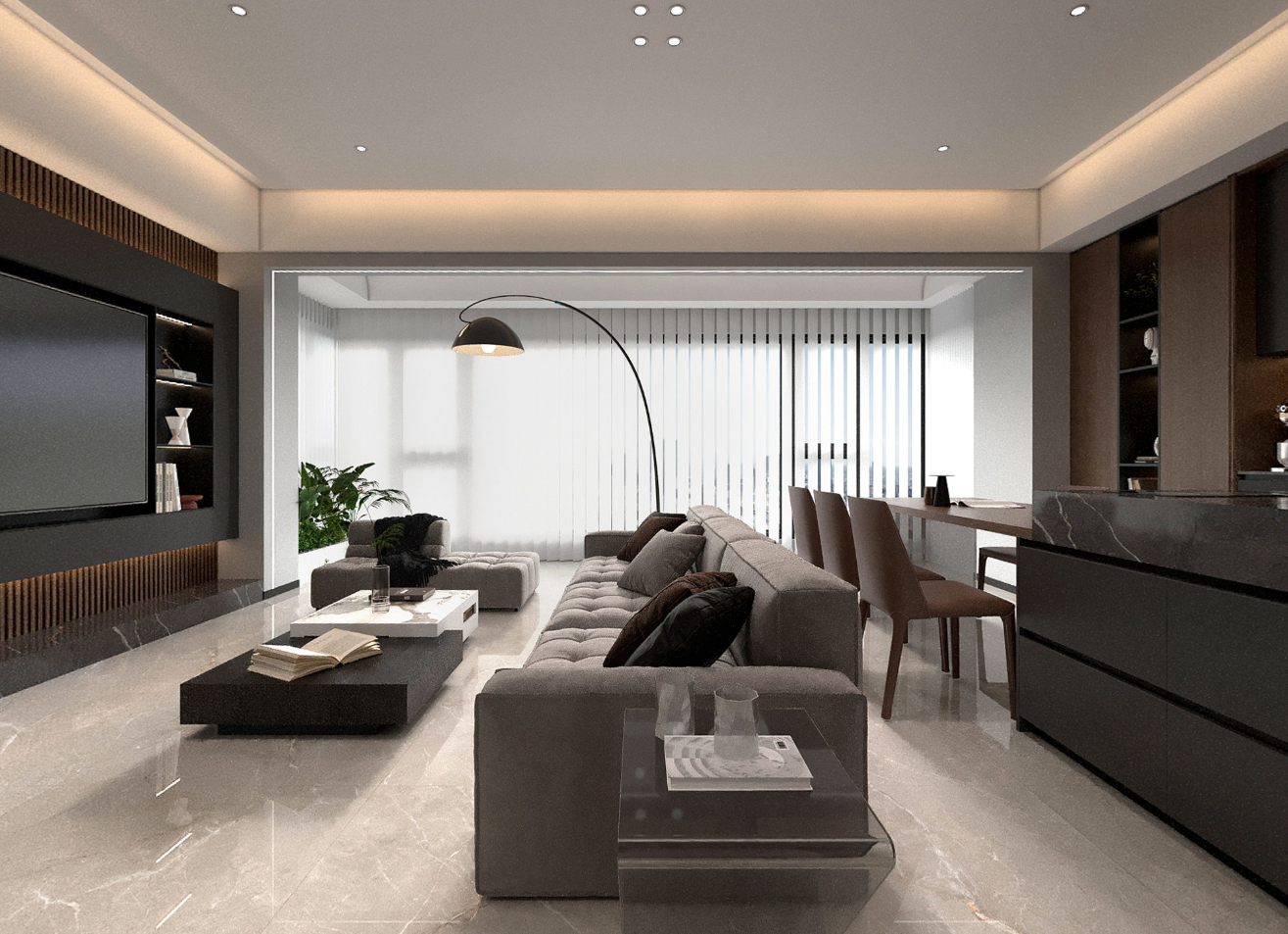 Carreau de porcelaine émaillée polie pour sol intérieur 1mx1m, gris, durable, pour hôtel