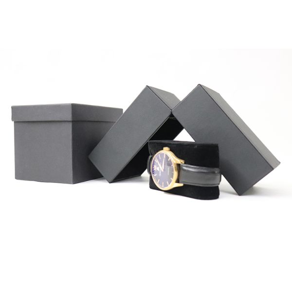 Customized Logo PU Leather Watch Box with Velvet Lining and Cardboard Insert