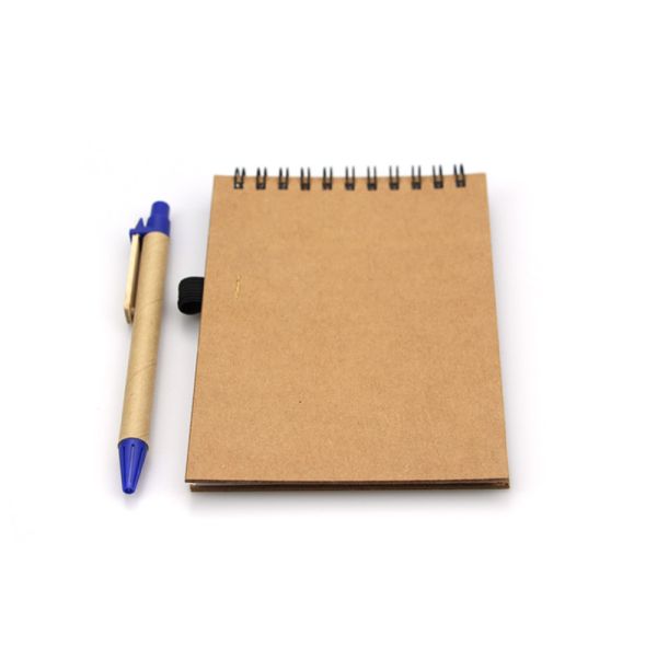 Тетрадь деревянного Хардбак поверхности цвета скрепленная спиралью с резинкой ручки