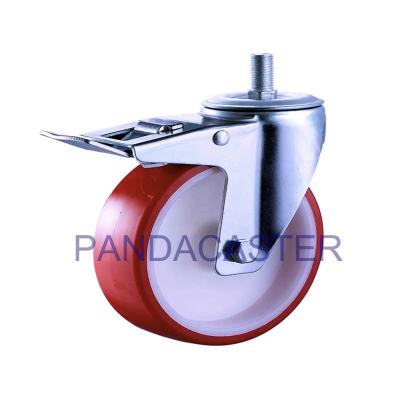 Roue 125mm de roulette d'unité centrale de Rod de fil roulettes de pivot de 5 pouces avec le frein