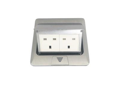 Silver Color Pop Up Floor Mounted Outlet Box With 2 Ways British Socket