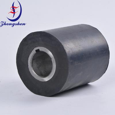 Shock Absorbing Black Rubber Roller For Poultry Egg Collection System Component