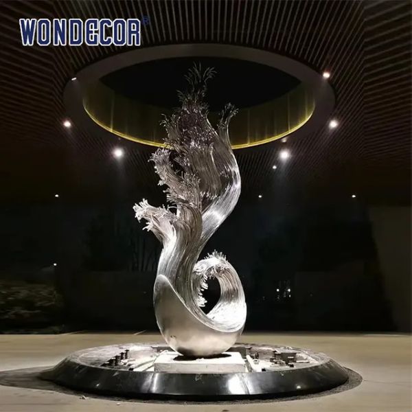 Custom Outdoor Casting Stainless Steel Sculpture Large Abstract Steel Sculpture