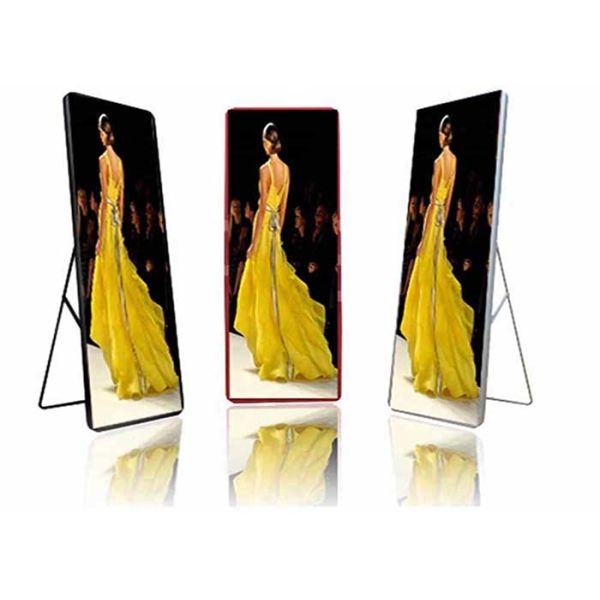 Free Standing Indoor LED Poster Portable Wide Viewing Angle Mirror Screen IP40