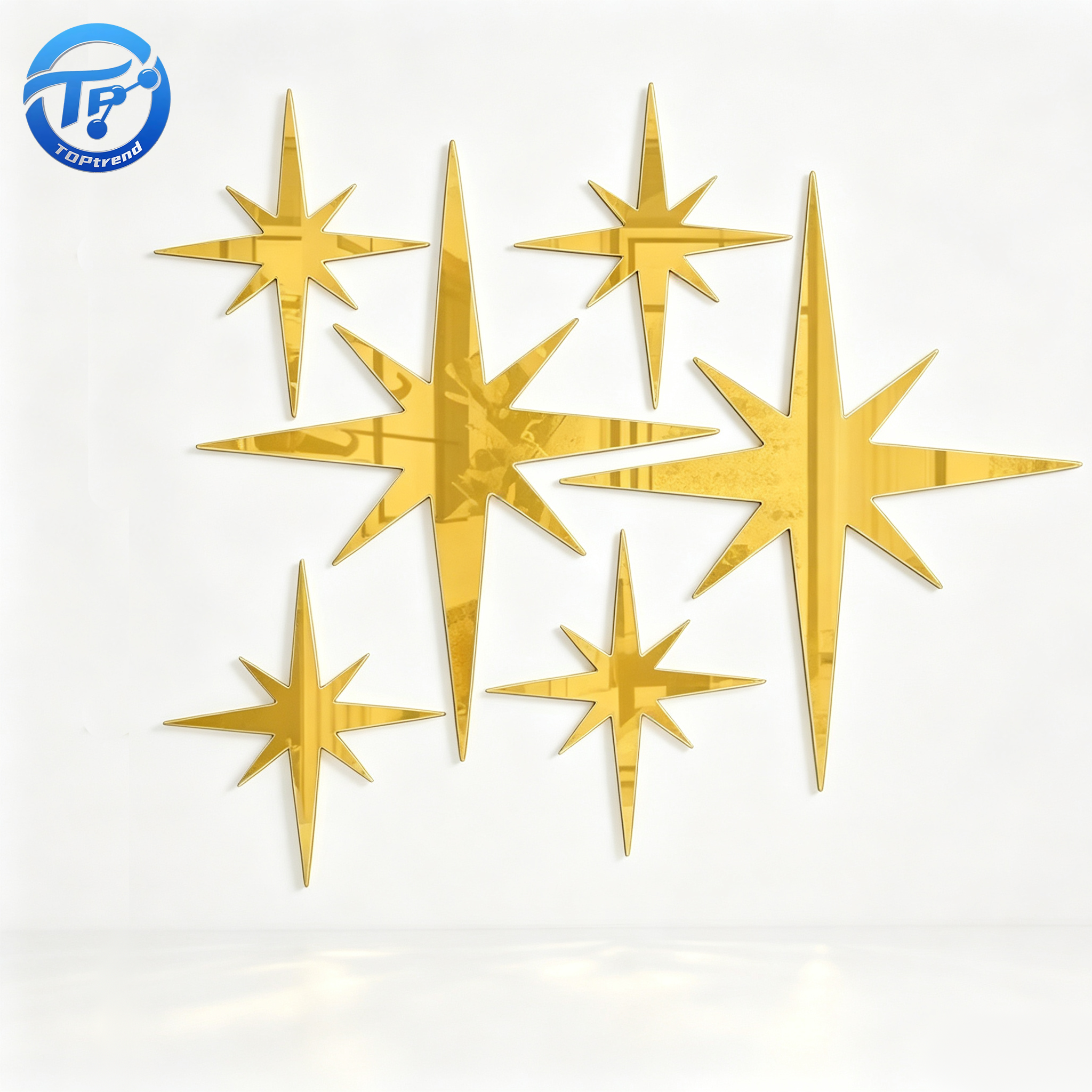 Wall Decals Acrylic Star Mirror Gold Wall Art Mirror For Home Party Interior Wall Decoration