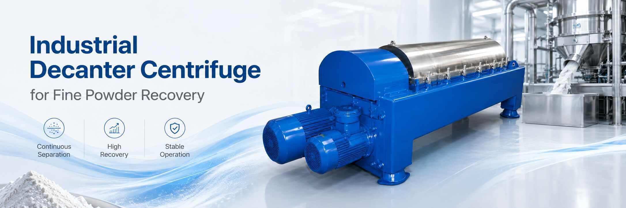 Industrial Decanter Centrifuge for Fine Powder Recovery