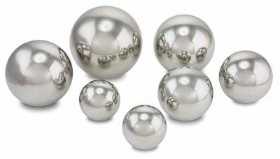Bola de metal contínua da esfera do jardim de 7 partes 2 3/8 - 4 3/4 prata lustrada espelho