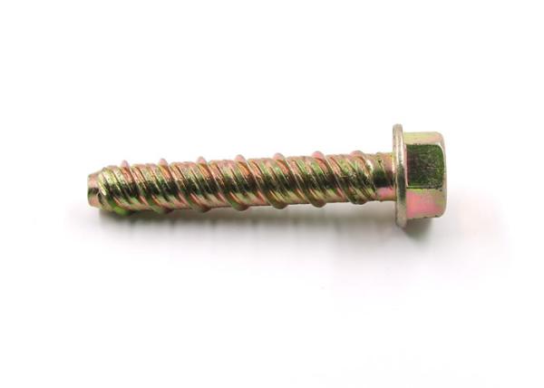 Heavy Duty Self Tapping Concrete Screws , 10B21 Indented Hex Head Flange Screw