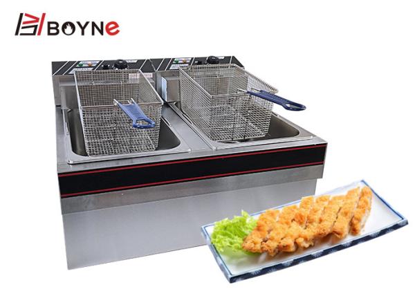 Hotel Commercial Kitchen Cooking Equipment Snack Food Double Tank Desk Top Fryer 22L