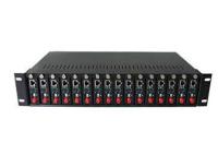 16 chassis do conversor dos meios da montagem em rack dos entalhes com fonte de alimentação redundante