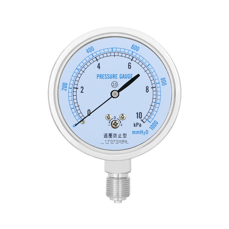 All Stainless Steel Capsule Micro Manometer Pressure Gauge for Gas Pressure Monitoring