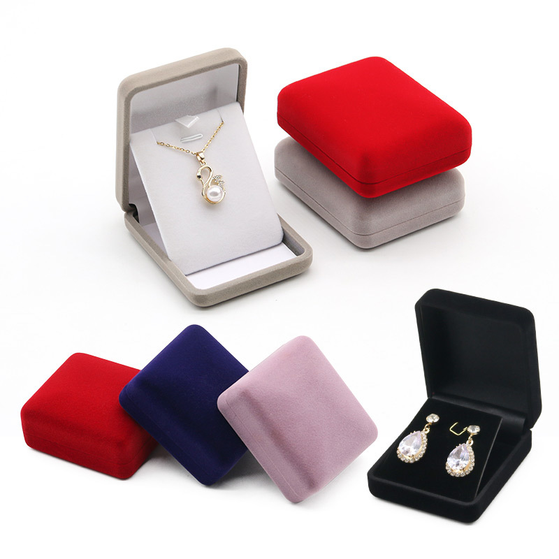 Multiple Sizes Stylish Velvet Jewelry Box Set For Necklace Earrings Pendant