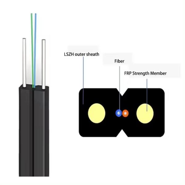 1-4 Core GJYXCH FTTH Indoor Drop Cable G652D Single Mode LSZH
