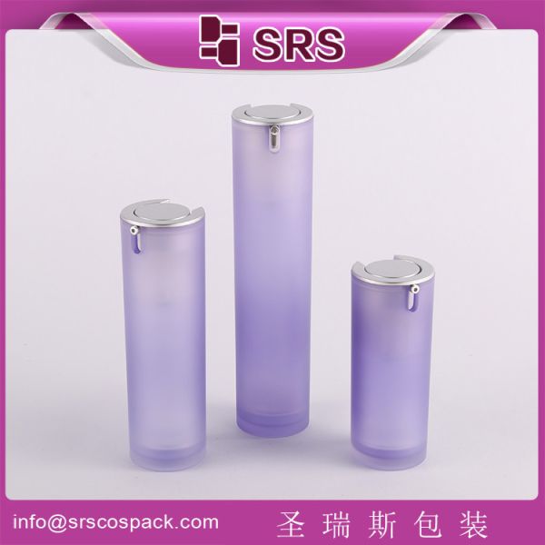 SRS acrylic 15ml 30ml 50ml plastic cosmetic airless pump bottle with sprayer for skincare