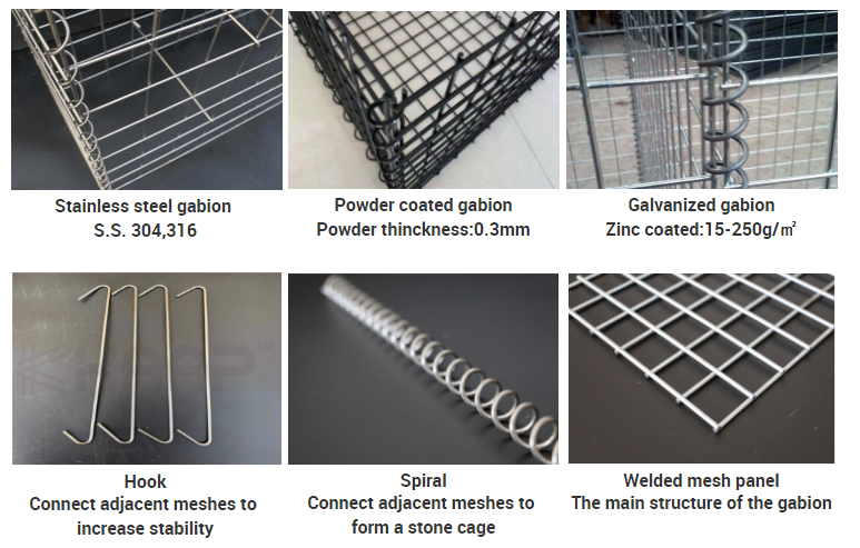 Погружение легкой установки горячее гальванизировало сетку Gabion 4mm сваренную
