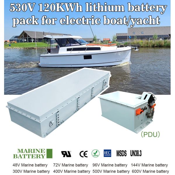 525V 230Ah 120kWh High Voltage Marine LiFePO4 Battery Pack Customizable for Yachts and Fishing Vessels