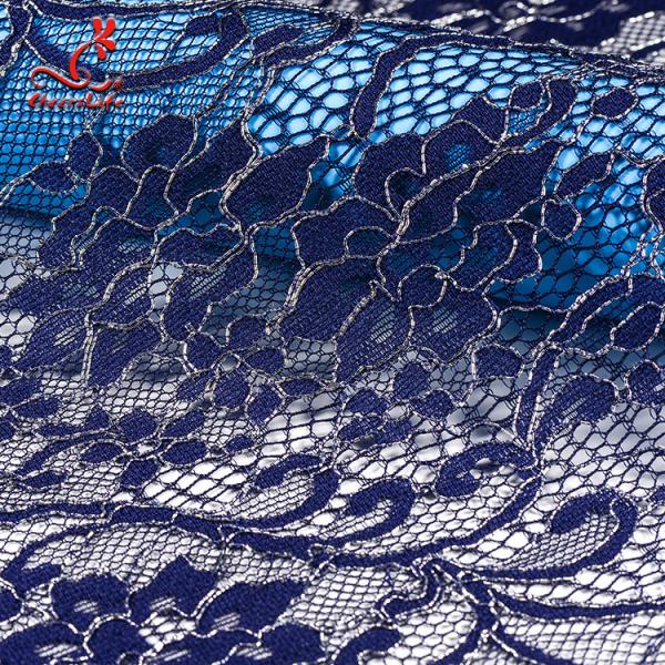 Wholesale French Royal Blue Lace Fabric Textiles Product Voile For Garment