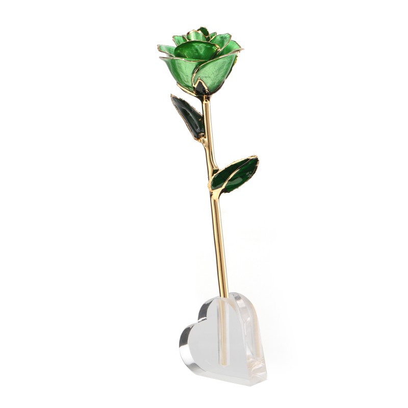 Love Source Authentic Gold Plated Rose Crafts Office and Home Decoration Decorative Ornaments Gold Plated Rose Flowers