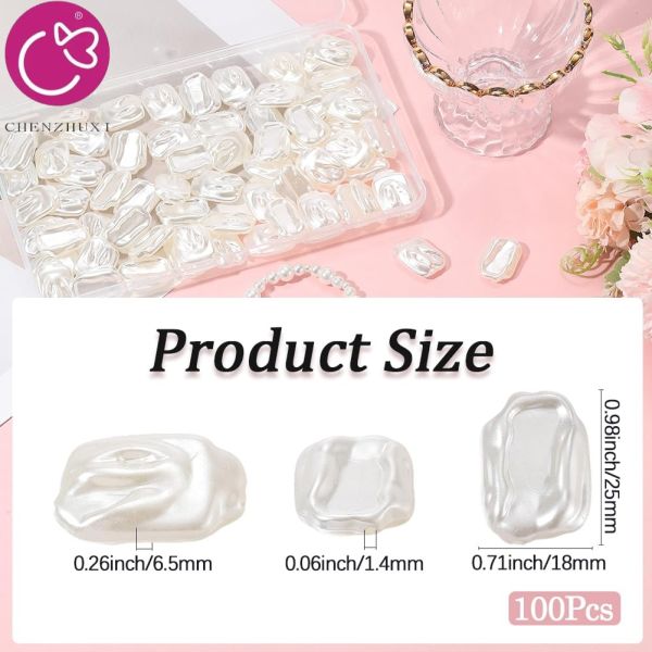 Cultured Natural White Real Loose Freshwater Rectangle Square Shape Pearl Beads