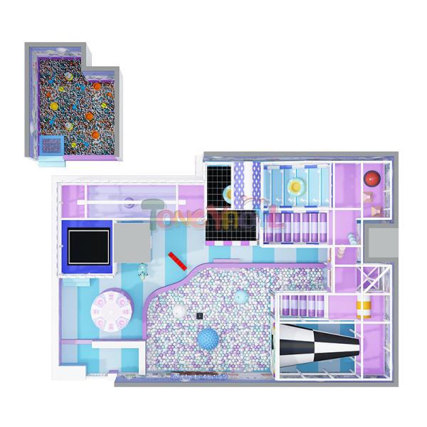 Indoor Playground Equipment Fantastic Purple Playground With Ball Pit