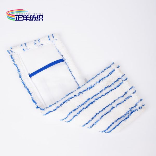 Iron Cleaning Mop Handle 16x48cm Blue White 150cm 600gsm Steam Pocket Mop