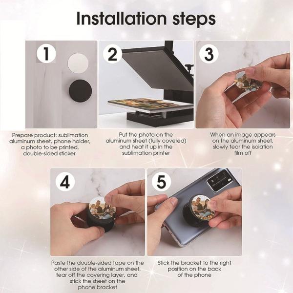 Customized Sublimation Foldable Adhesive Phone Stand DIY Sublimation Pop Socket