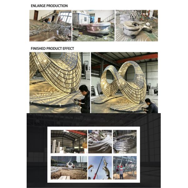 Large Outdoor Stainless Steel Sculpture Lighting Sculpture