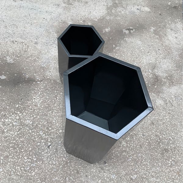 Factory Outlet Stainless Steel Flower Pot Outdoor Polygon Flower Box Shopping Mall Public Street Plant Pot