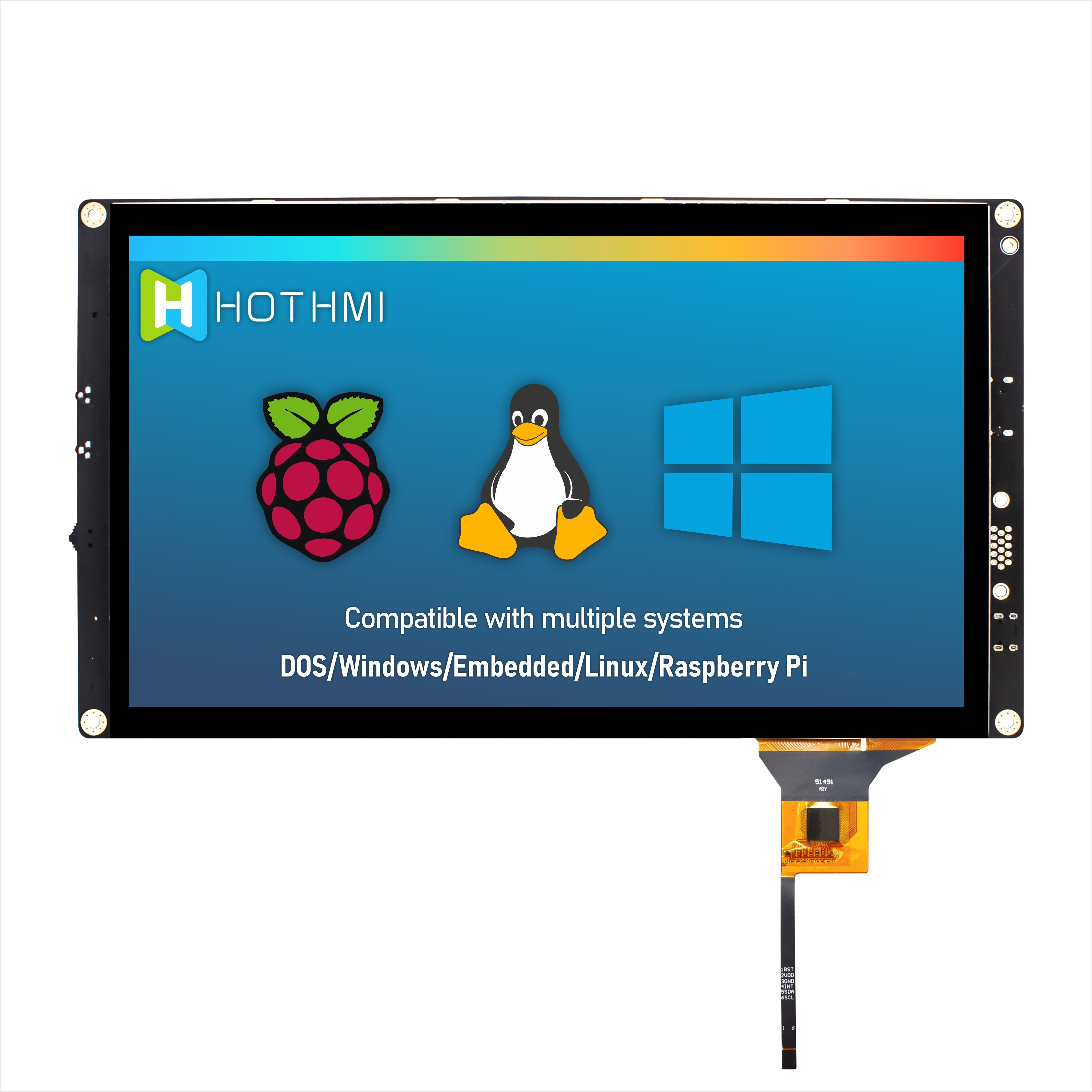 10.1 дюймовый HI IPS 1024x600 TFT LCD дисплей с емкостным сенсорным дисплеем с Raspberry Pi