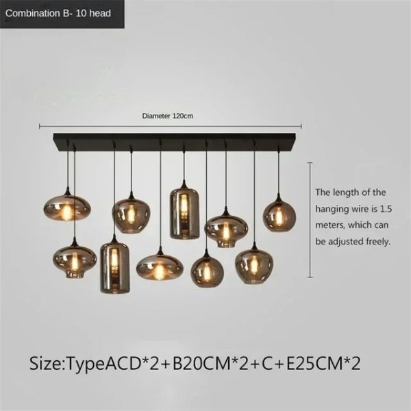 Modern Glass Chandeliers For Dining Tables Living Room Kitchen Office Coffee Hanging Lamp （WH-AP-679）