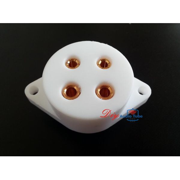 4pins Telflon Gold vacuum Tube Valve Socket For 300B 2A3 801 274A audio amps