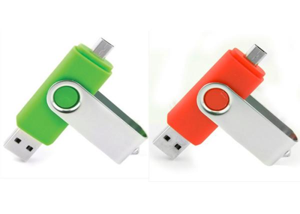 4 MB ~ 15 MB / S USB OTG Drive Dual Type Stick PVC / Metal Material For Android Cellphone