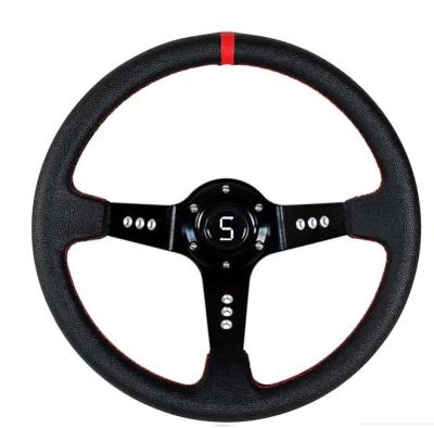 Rodas vermelhas deslocadas, volante de três raios, 13,5 polegadas para carrinho de golfe.