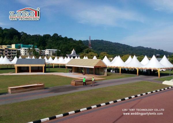 Outside High Peak Tents With Transparent PVC Cover Customized Size