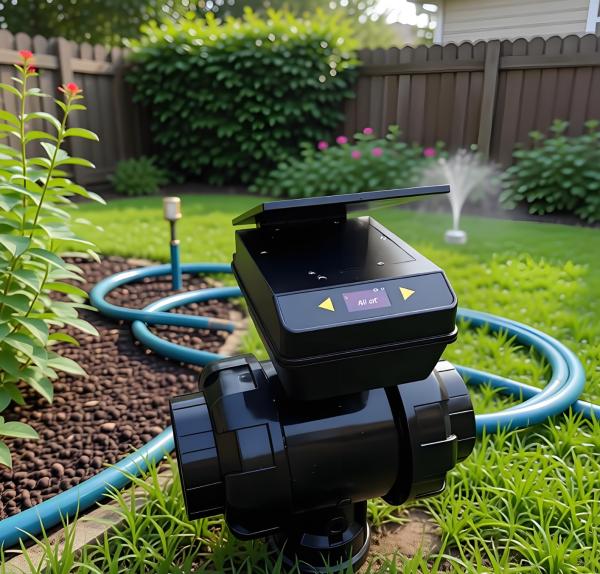 4G Intelligent Solar Powered 3-Way PVC Ball Valve, T-Port Wireless Smart Irrigation Valve for Automated Water Diversion